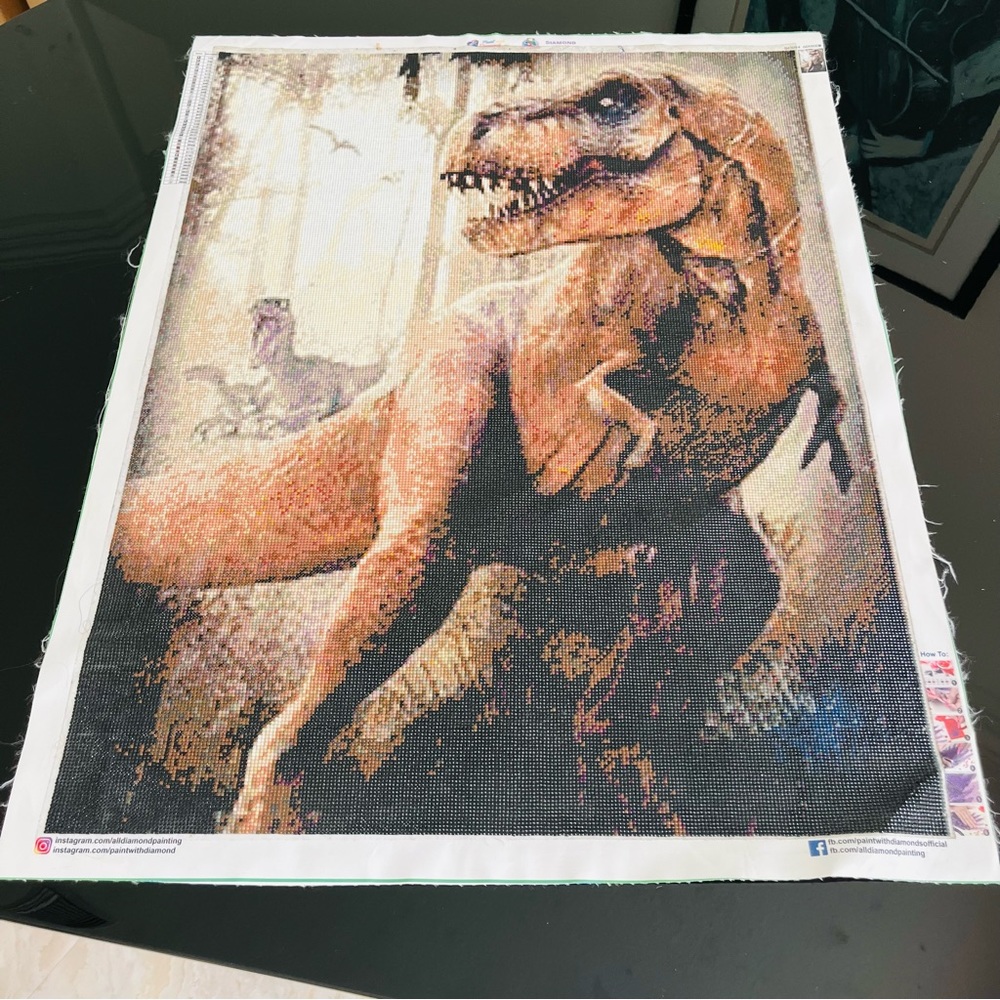 Dinosaur Diamond Art Completed Picture